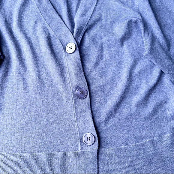 Jones  New York Blue Soft V Neck Cardigan - Picture 7 of 15